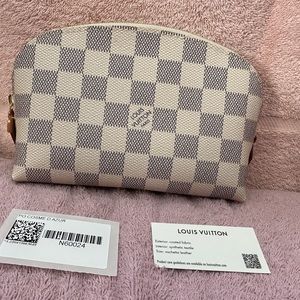 NWT Authentic Louis Vuitton Cosmetic Pouch Damier Azur